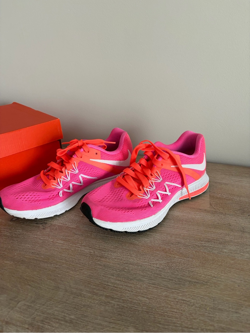 Nike Women's Hot Pink and Orange Running Sneakers